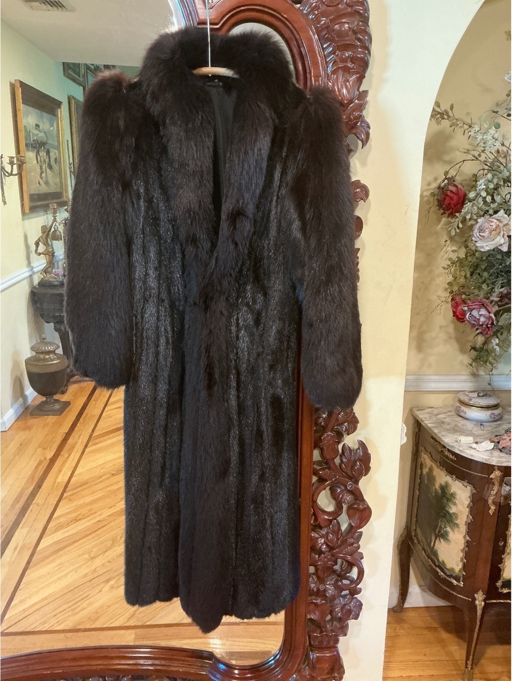 Mink and Fox Fur Coat Size M
